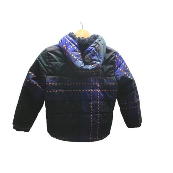 The North Face Coat Boy's Size Small Blue Green Plaid Puffer Jacket - Picture 2 of 8